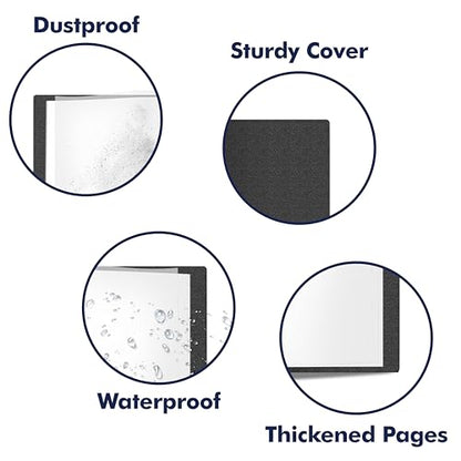 Art Portfolio Folder, 40 Clear Pockets Paper Protectors Display 80 Pages Clear Presentation Book for Artworks, Letters, Report Sheets, Documents (Can Accommodate 11” x17”) - size: 11x17inch (Black)