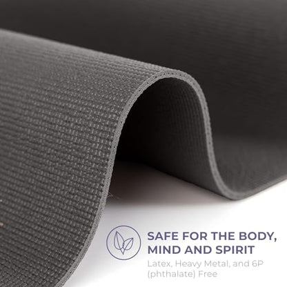 Ascend 6mm Thick Yoga Mat, 4 Pack, 72x24in - color: Charcoal, size: 10 Pack