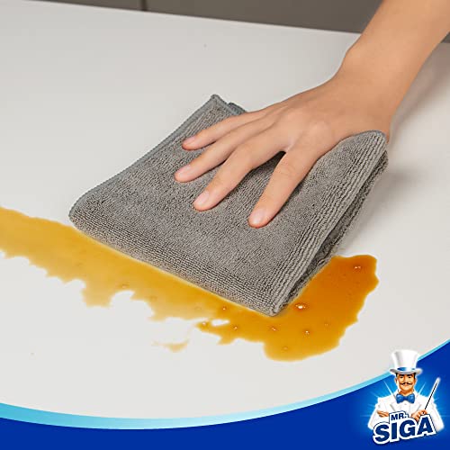 MR.SIGA Microfiber Cleaning Cloths, Streak Free Microfiber Towels, 12 Pack - color: Grey