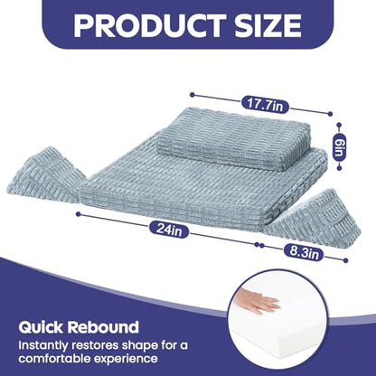 Meditation Cushion Set, Meditation Pillow with 3 Piece,Charcoal - color: Charcoal, size: 24X24X2 Inch