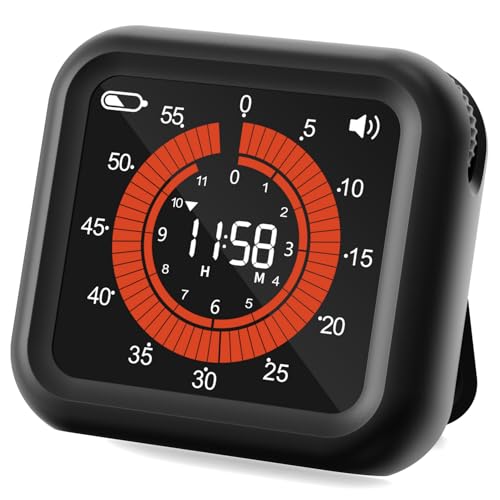 Digital Magnetic Visual Kitchen Timer, Up to 11H 59M Countdown & Count Up - color: Black