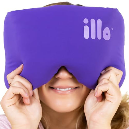 illo Sleep Mask for Women, Thick Fluffy Full Head Blocks Light Muffle Sound - color: Violet Dream