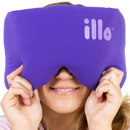 illo Sleep Mask for Women, Thick Fluffy Full Head Blocks Light Muffle Sound - color: Violet Dream