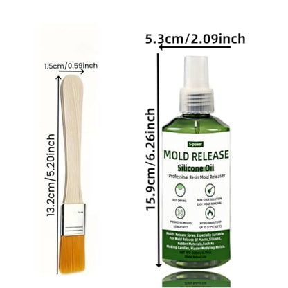 Professional Mold Release Spray for Candle Making & Epoxy Resin | Fast-Drying Silicone Formula | Non-Stick Extends Mold Life | Withstands 500°F | 200ml/6.76oz (6.72, Ounces)