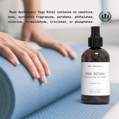 Muse Apothecary Yoga Ritual - Aromatic and Refreshing Yoga Mat Cleaner, 4 oz, Infused with Essential Oils - Eucalyptus Mint, 2 Pack - size: 4 Fl Oz (Pack of 2)