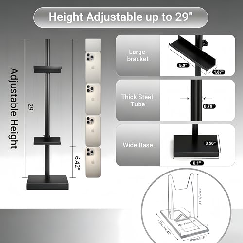 29" Adjustable Tabletop Easel Stand for Picture Frames, Metal Picture Frame Stand for Artwork Displays, Photos, Certificates & Signs up to 29 Inches (Black)