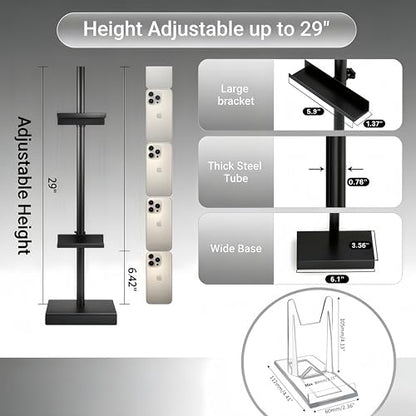 29" Adjustable Tabletop Easel Stand for Picture Frames, Metal Picture Frame Stand for Artwork Displays, Photos, Certificates & Signs up to 29 Inches (Black)