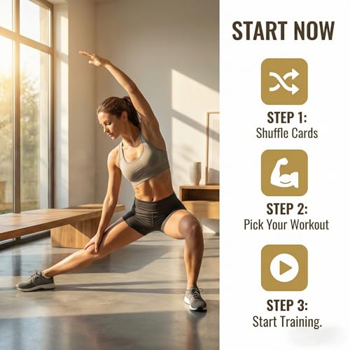 Bodyweight & Dumbbell & Suspension1 Workout Cards - 150 Large 5"x3.5" Exercise Cards with 36 Strength Moves, Home & Gym Fitness Cards for Men & Women, Beginner Fitness Guide - color: c. Brown1