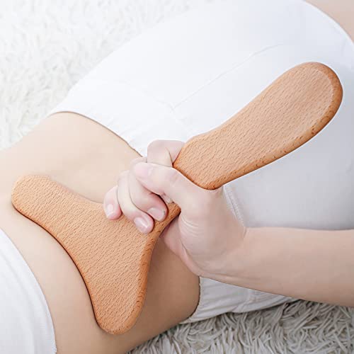 Komogir Wood Therapy Massage Tool Wooden Lymphatic Drainage Massager Body Sculpting Tools for Maderoterapy,Gua Sha,Muscle Release-11 * 6inches