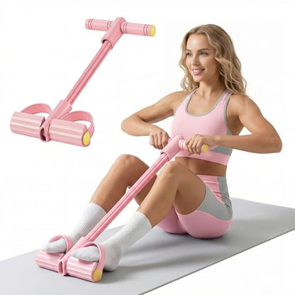 2026 Upgraded 8-Tube Multifunction Pedal Resistance Bands with Handles - Ultra-Strong Tension for Yoga, Full-Body Workout - Ideal for Home, Office & Travel Fitness (Pink)