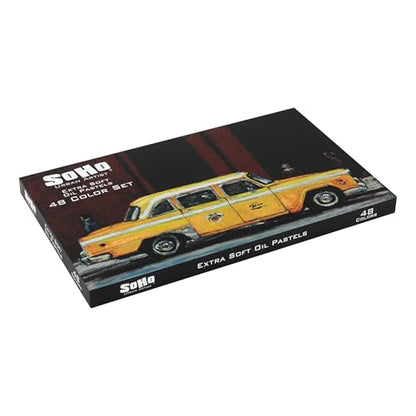 Soho Urban Artist Oil Pastels 52pc Set - Extra Soft, Blendable, Highly Pigmented and Vibrant, Ideal for Artists & Professionals - Suitable for Drawing, Sketching, Layering, and Scraping - size: 52 Count (Pack of 1)