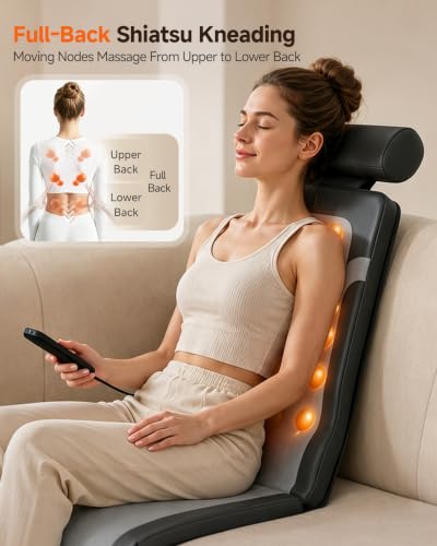 Snailax 2026 Shiatsu Massage Mat with Heat,Vibration Full Body Massager
