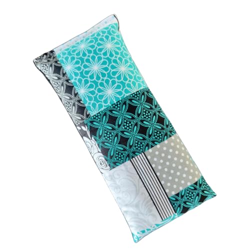 Eye Pillow for Yoga, Microwavable Moist Heat Eye Compress, Cold Pack, Weighted Pad for Relaxation or Meditation, Headache Migraine Relief (Black, Blue, White) - color: Patchwork