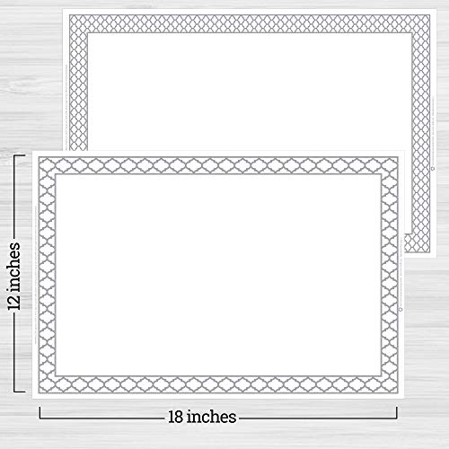 White Disposable Placemats for Baby, Kids, Toddler, Children, Adults - Neat and Sticky Plastic Placemat Table Topper Solutions for Restaurant, Schools, Crafts, or Travel Mats - 40 Pack - color: White