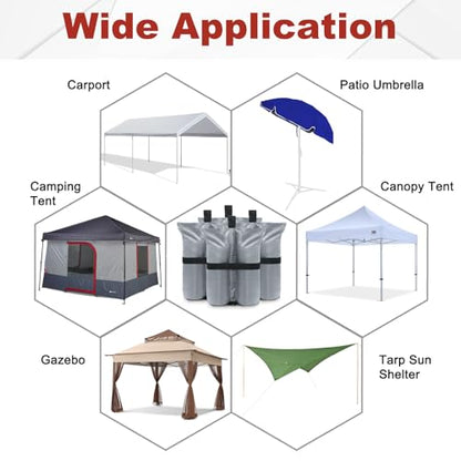 ABCCANOPY Canopy Weights 185 LBS Tent Sand Bags,4-Pack Gray(No Sand) - color: Gray, size: 185 LBS