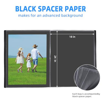 Large 18"x24" Art Portfolio Heavy Duty Binder with Plastic Sleeves, Portfolio Folder with 30 Clear Sheet Protectors, Display 60 Pages, Poster Binder， (large（18x24）) - size: large（18x24in）