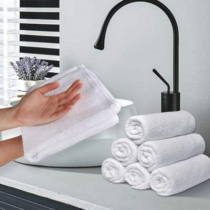 UNIMADE 24 Pack Hand Towels Set - Highly Absorbent and Quick Drying Microfiber Gym Towels, Premium Wash Cloths for Bathroom, Salon, Gym, Shower, Hotel, and Spa - 16x27 inch (White) | Quick Drying Premium Wash Cloths for Bathroom, Salon, Gym, Shower, Hotel