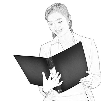 Presentation Book 40 Clear Pockets Sleeves Protectors Art Portfolio Clear Book for Artwork, Report Sheet, Letter (16.5x12.1inch) - size: 16.5x12.1inch (Black)