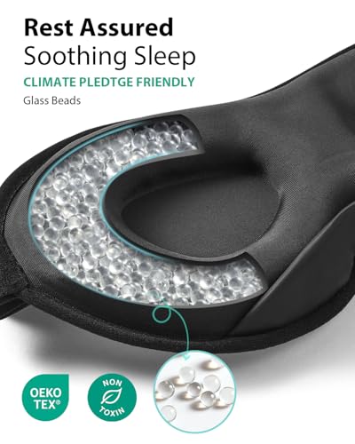 MABAO Weighted Sleep Mask, 100% Blackout Blindfold for Sleeping, Pink - color: Pink