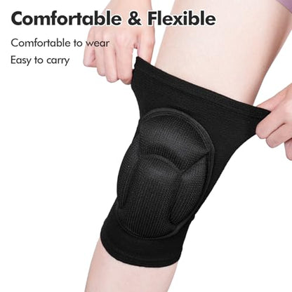 Protective Knee Pads, Thick Sponge Anti-slip,Women's/Men's Knee Pads for Volleyball, Rock Climbing, Cycling, Dancing, Gardening, Gardening, Flooring, House Cleaning, Construction Work with Thick EVA Foam Liner Black S - size: Small