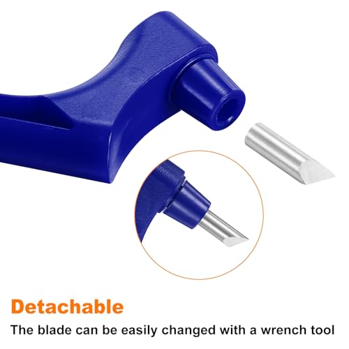 HARFINGTON Craft Cutting Tools 15/30/45 Degree Blades 360 Degree Rotating Blade Stainless Steel Cutter Pen Knife with Mat for DIY Crafts Stencils Scrapbooks, Blue - color: Blue