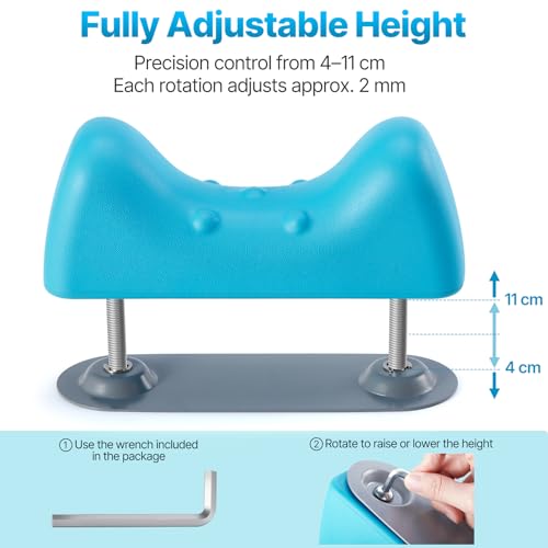 Adjustable Neck Stretcher Device with Screw Micro-Adjustment, Cervical Traction for Neck Pain Relief, Ergonomic C-Curve for Controlled Daily Stretching