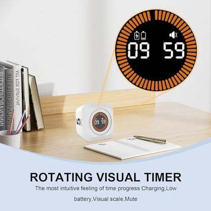 Rotating Cube Visual Pomodoro Timer 5, 25, 10, 50 Min Preset+Custom Mode | Desk Productivity Flip Timer with Silicone Case, On/Off, Slient, Rechargeable Countdown Timer for ADHD Tool Study Work Office - color: Green