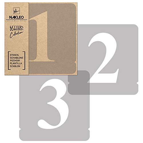 NAKLEO 12 Pcs Numbers and Symbols 2 Inch, Plastic Stencils for Crafts Reusable Times Roman, 12 Sheets for Painting, Template Art, Wall, Wood, Fabric - color: Times Roman, size: 2.0" x 2.0"