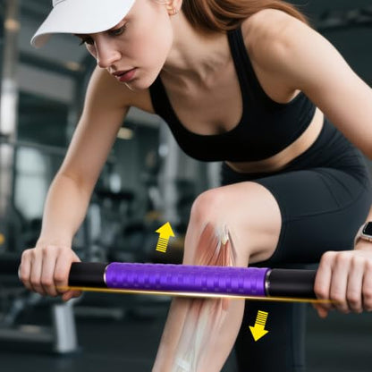 Muscle Roller Stick,17" Massage Roller for Muscle Deep Tissue Purple - color: Purple