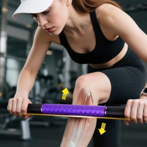 Muscle Roller Stick,17" Massage Roller for Muscle Deep Tissue Purple - color: Purple