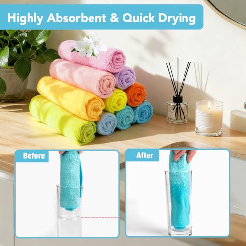 Orighty Wash Cloths, Face Towels 12x12 Inch 20 Pack - color: Multicolor