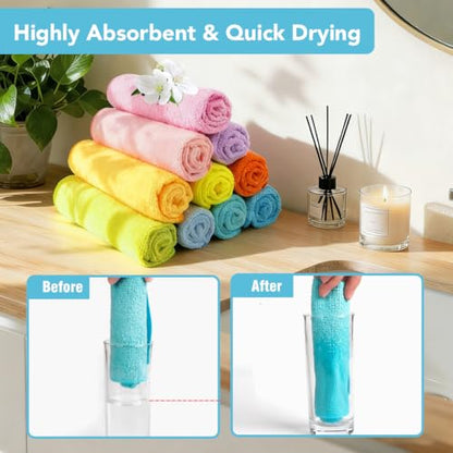 Orighty Wash Cloths, Face Towels 12x12 Inch 20 Pack - color: Multicolor