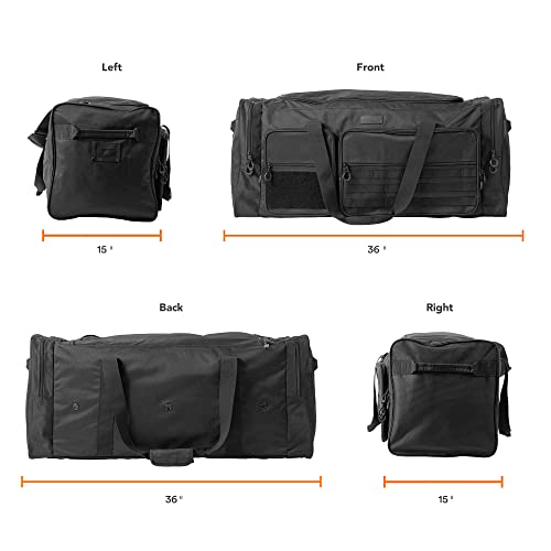 Fitdom 130L 36" Extra Large Heavy Duty Sports Equipment Storage Duffle Bag - color: Black