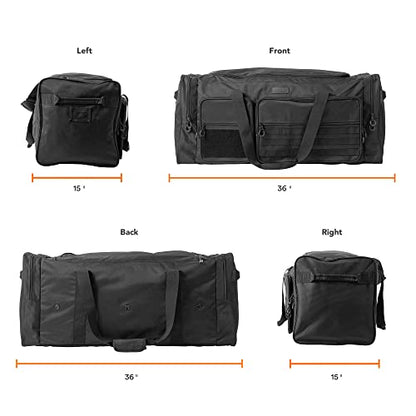 Fitdom 130L 36" Extra Large Heavy Duty Sports Equipment Storage Duffle Bag - color: Black
