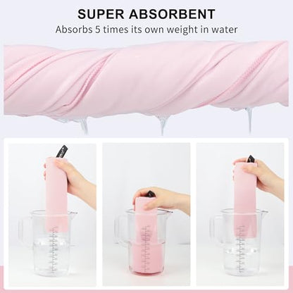 Rainleaf Microfiber Towel Quick Dry Camping & Travel & Gym Towel. Compact - color: Pale Pink, size: 72.00" x 40.00"