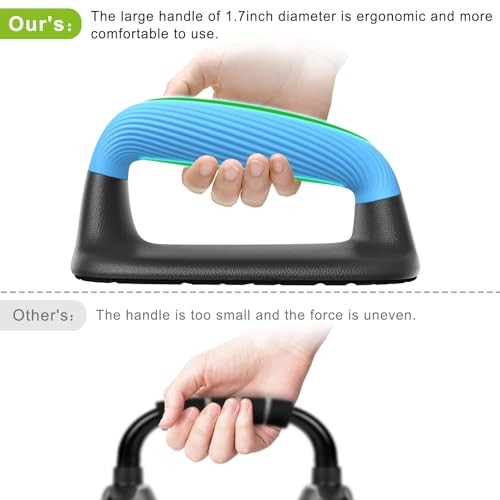 Kipika Push Up Bars, Pushup Stands, Anti-Slip Soft Plastic Push Up Handles, Bottom Anti-Slip Pad, Strength Training Equipment, Perfect for Floor Workout Exercise - color: D: Black & Blue