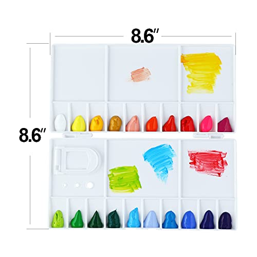 Transon 25wells Compact Paint Palette Box with Lid for Paint Color Mixing - size: 25 Wells