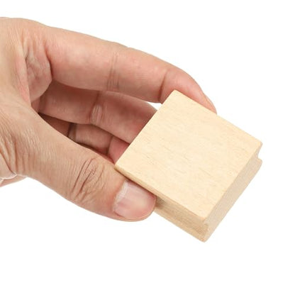PATIKIL 40x40mm Blank Wood Rubber Stamp Mounts, 5Pcs Wooden Rubber Stamp Handle Hard Wooden Blocks for Making DIY Crafting, Brown - size: 40x40mm