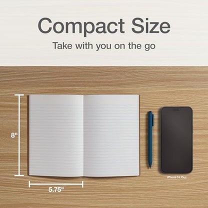 Oxford Composition Notebook 6 Pack, Notebooks for School, School Supplies, College Ruled Paper, 5.75 x 8 Inches, Small Journals, 60 Sheets, Kraft Covers with Assorted Pastel Spines (63832)