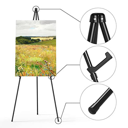 Easel Stand for Display, Aredy 63" Portable Painting Easel, Lightweight Metal Easels for Painting Canvas, Wedding Sign (4 Pack) - style: 4 pack