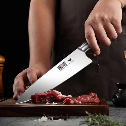 HOSHANHO 3PCS Kitchen Knife Set, Ultra Sharp Chef/Santoku/Paring Knives | Professional Japanese High Carbon Steel Cooking Knife Set with Ergonomic Wood Handle, Ideal Gift for Family and Restaurant - size: 3 Pieces Knife Set