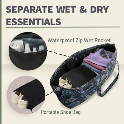 Yoga Mat Bag Yoga Tote Bag with Large Waterproof Zipper Pocket and Drawstring Pocket Yoga Mat Bag Carrier Fit Most Size Mats and All You Stuff - color: dark blue green