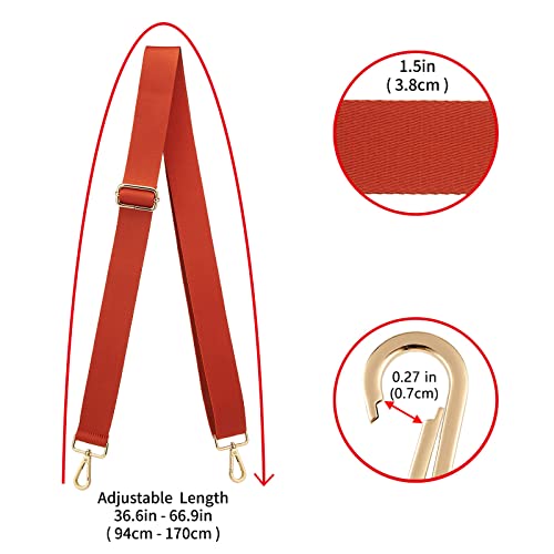 ZOOEASS Wide Shoulder Strap (Solid),Adjustable Replacement Belt Crossbody Canvas Bag Handbag - color: Burnt Sienna