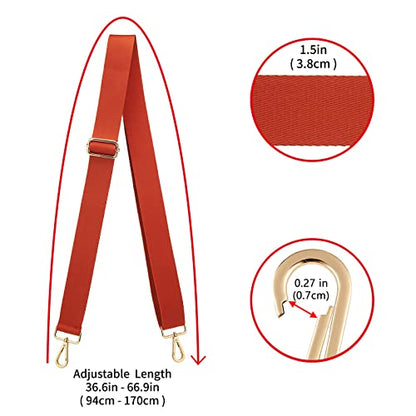 ZOOEASS Wide Shoulder Strap (Solid),Adjustable Replacement Belt Crossbody Canvas Bag Handbag - color: Burnt Sienna