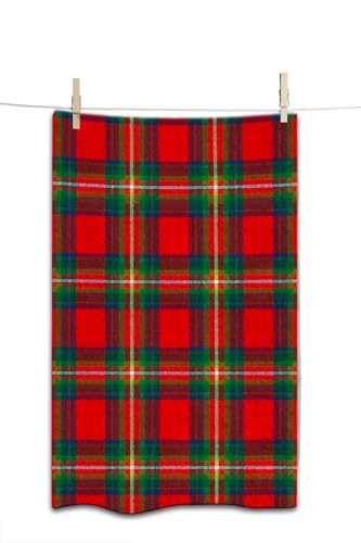 Plaid Christmas Deco Bath Towel 15X30 Inch Washcloths Raditional Red,Black,Green Scottish Retro Face/Body/Hair/Hand Towel for Spa Gym Yoga Swim Bathroom Kitchen Hotel - color: Plaid Deco