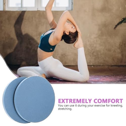 2-piece set yoga knee pads and exercise mats - super thick anti slip support for thick boards, gardening, push ups, knees, Pilates, and floor exercises - knees, elbows, wrists - color: light blue