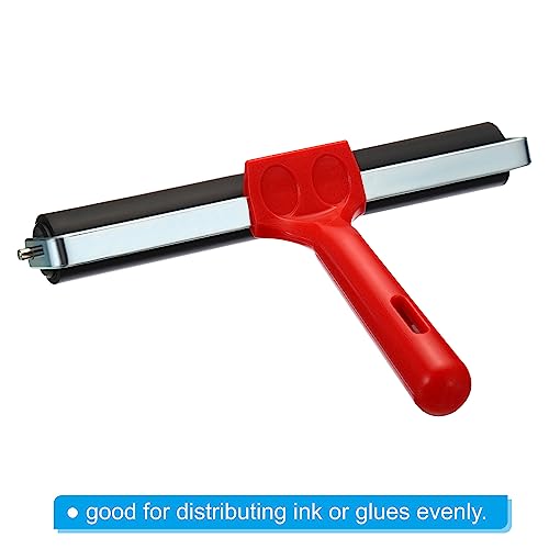 PATIKIL 8 Inch Rubber Roller Brayer, Anti Skid Hard Rubber Roller Tools for Wallpaper Art Craft Printing Printmaking Ink Stamping Tape Construction - size: 8 Inch