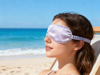 IEKEODI 2 Pack Silk Sleep Masks, Light Blocking Eye Masks, Purple & Purple | Silky Soft Feel, Light Blocking Design, Gentle Elastic Fit, Breathable Comfort for Sleep, Travel and Naps - color: Purple