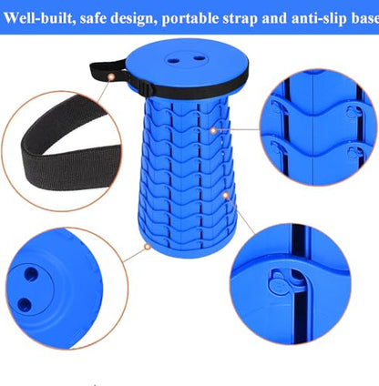 Fishboy Collapsible Stool for Adults, Portable Folding Camping Seat, 400lbs - color: All Blue