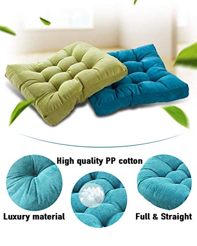 Tiita 22 Inch Floor Cushion - Round Outdoor Chair Cushion Pad - color: (Round)|blue